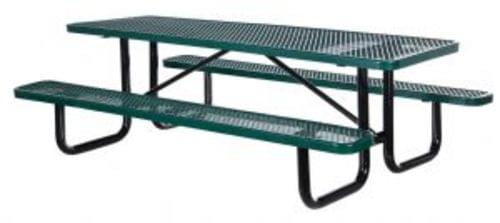 METAL RECTANGLE PICNIC TABLE-96 IN GREEN
