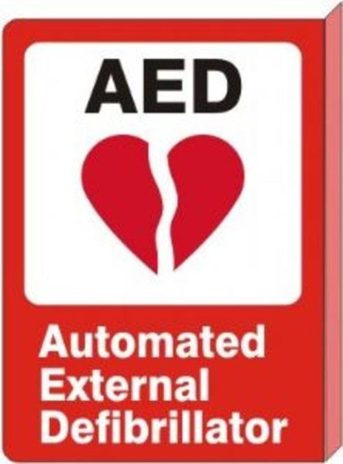 Sign 7 x 10 Aluminum AED w/ Flange