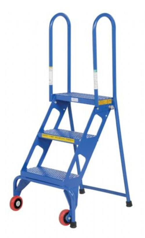 FOLDING 3 STEP LADDER WITH WHEELS
