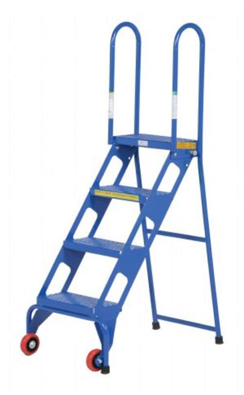 FOLDING 4 STEP LADDER WITH WHEELS