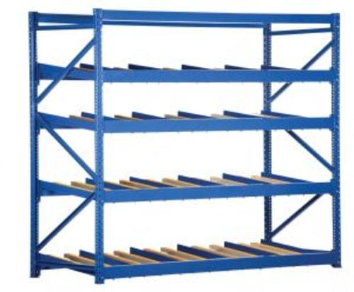 CARTON RACK W/GRAVITY ROLL 48 IN 4 LVL