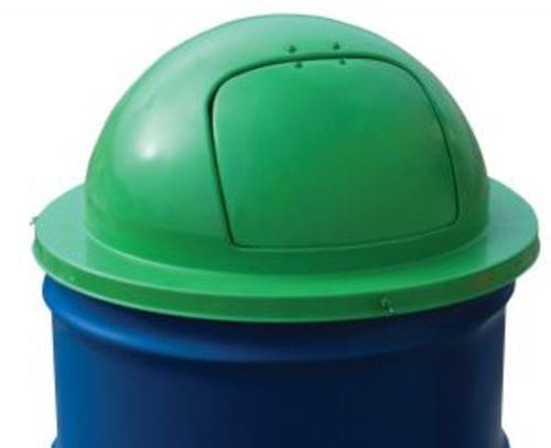 FIBERGLASS WASTE DRUM TOP-55 GAL GREEN