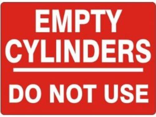 Sign 14 x 20 Aluminum ''Empty Cylinders''