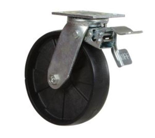GLASS FILLED NYLON CASTER 8 IN W/ LOCK
