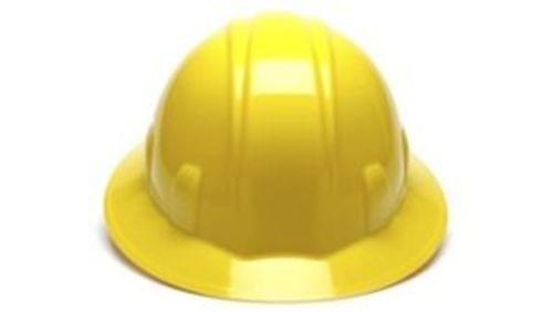 Hard Hat Yellow-Full Brim 4 Pt Ratchet Suspension