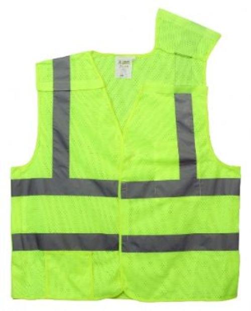 Safety Vest Lime with 2'' Reflective Stripes Size 2XL
