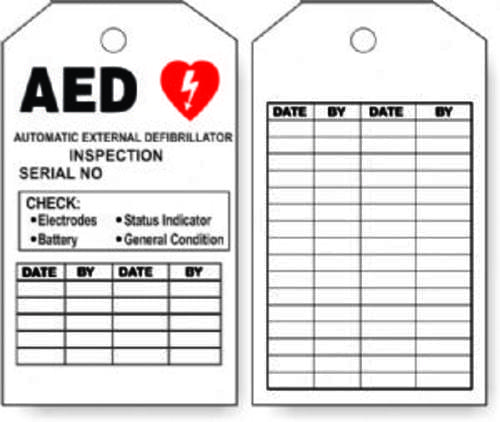 Vinyl Tag AED Inspection