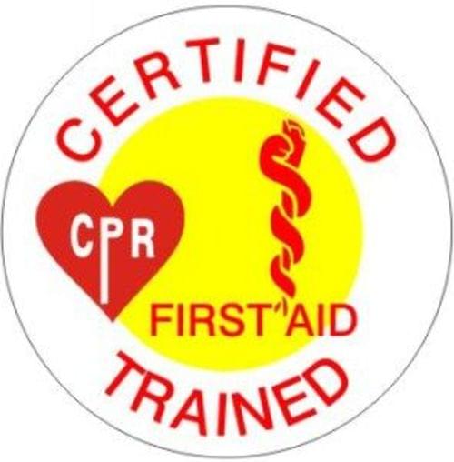 Helmet Sticker Certified CPR and First Aid