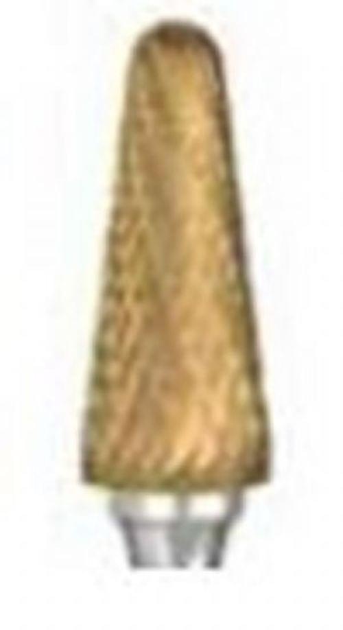 Alfa Tools SL-1 Carbide Bur, 14 176; Taper Cone Shaped with Radius End, Double Cut, TiN Coated, 1/4'' Shank, Right Hand Cut