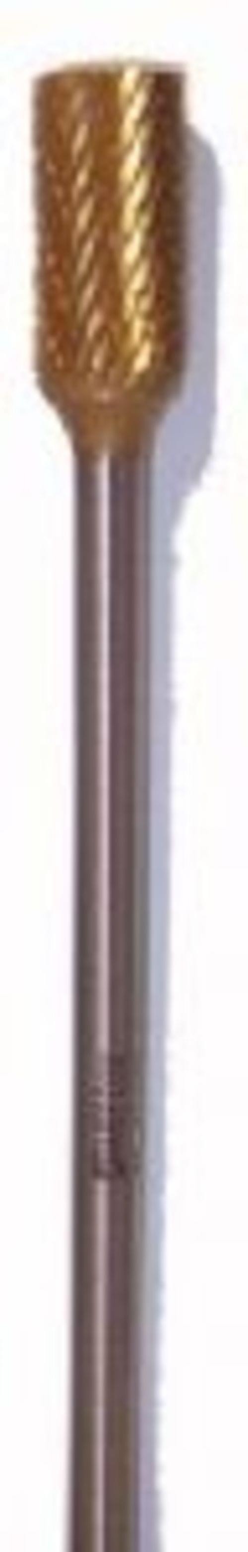CHAMPION SA5-L6 CYLINDER SHAPED CARBIDE BUR, TITANIUM NITRIDE COATED, DOUBLE CUT LONG SERIES, 1/2'' CUTTER DIA, 6'' OVERALL LENGTH. USE FOR DEBURRING.