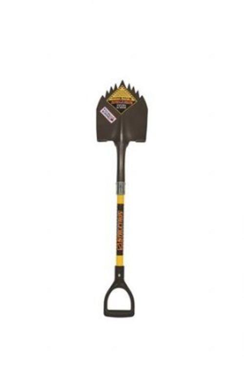 Structron  Super Shovel, 29'' Yellow Fiberglass Handle, Poly D-Grip