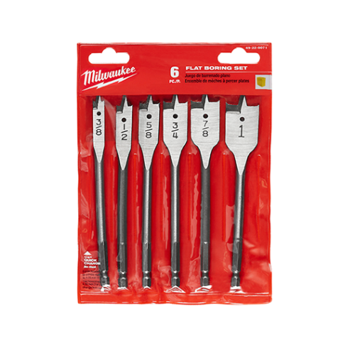 Flat Boring Bit 6" Universal Set - 6PC