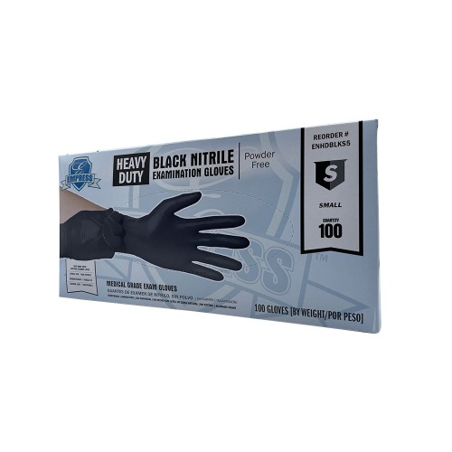 Heavy Duty Nitrile Glove Small, Black, 5 mil, Exam Grade 10 / 100 CS