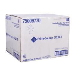 Prime Source® Powder Free Vinyl Gloves, Blue, Medium, 1/CS/1000