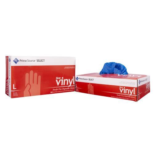 Prime Source® Powder Free Vinyl Gloves, Blue, Large, 1/CS/1000