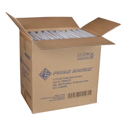 Prime Source 1/2 Fold Toilet Seat Cover, 20/250/CS