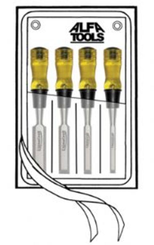 4 PC LIGNACRAFT WOOD CHISEL SET