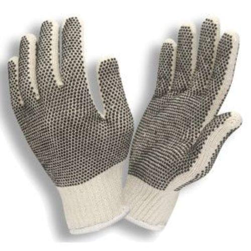 PREMIUM WEIGHT, NATURAL, POLY/COTTON MACHINE KNIT, 2-SIDE PVC DOTS