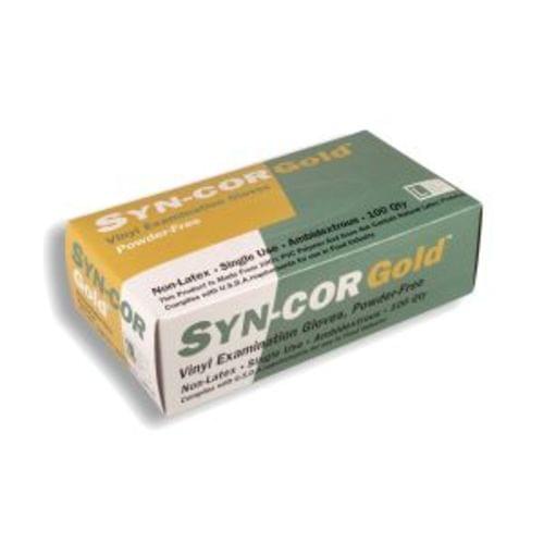 SYN-COR GOLD VINYL, EXAM GRADE, POWDER FREE, 10 BOXES OF 100