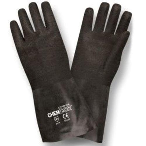 CHEM-COR BLACK SUPPORTED NEOPRENE, SMOOTH FINISH, JERSEY LINED, 12-INCH