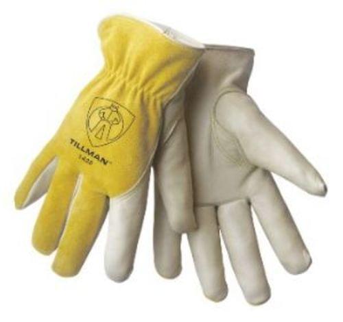 DRIVER COWHIDE Long lasting, top grain cowhide palm. Seamless forefinger, great for spot welding. Cowhide split back with elastic for best fit. Sewn with Kevlar thread