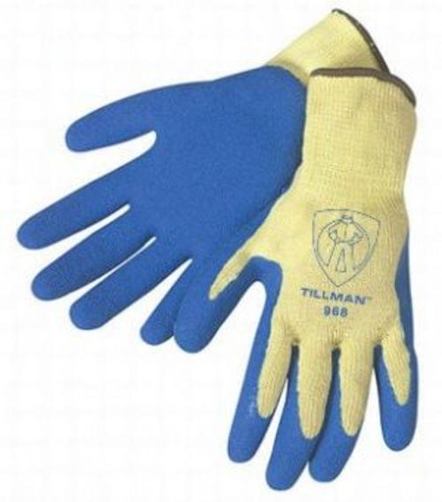 COATED LATEX Tillman branded - meets CE EN388 cut resistance level 3. 100% Kevlar medium weight yellow shell offers superior protection from cuts, slashes, and punctures.