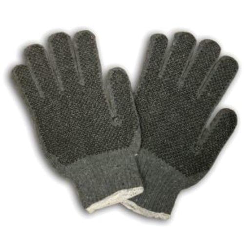 MEDIUM WEIGHT, GRAY, POLY/COTTON MACHINE KNIT, 2-SIDE PVC DOTS