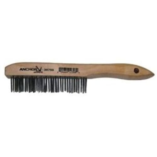 Hand Scratch Brushes, 4 X 16 Rows, Stainless Steel Wire, Shoe Wood Handle