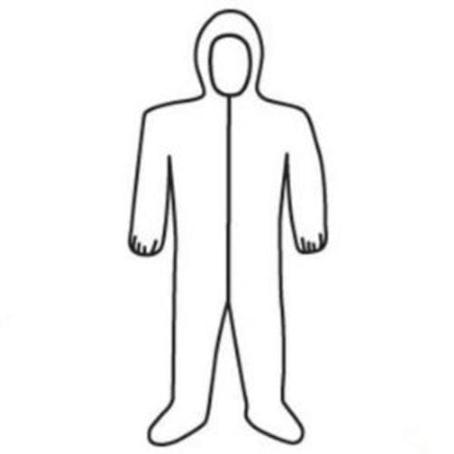Posi-Wear M3 - White SMMMS Coverall, zipper front w/Elastic Wrist/Ankle and attached Hood, 25 per case