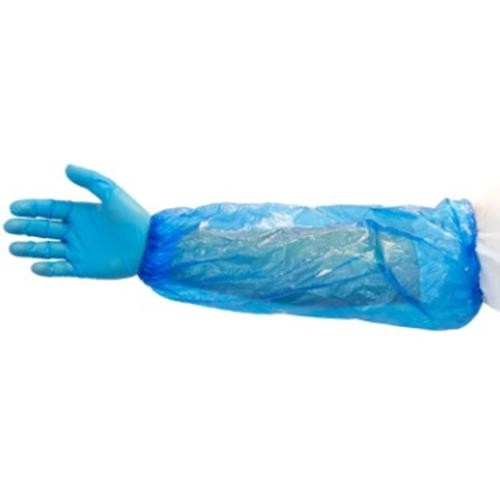 18" Blue PE Sleeves, Elastic Both Ends