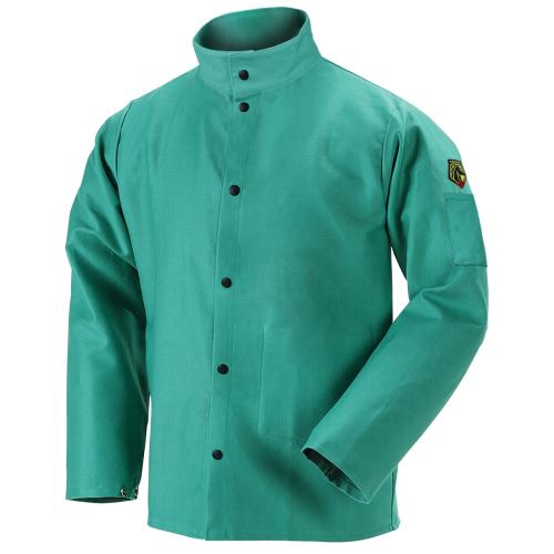 JACKET FLAME RESISTANT (FR) SATEEN GREEN LARGE