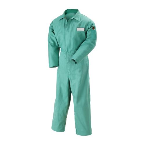 COVERALL FLAME RESISTANT GREEN SATEEN SMALL