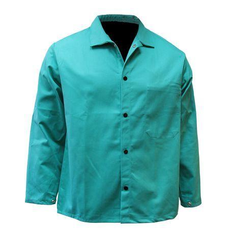 JACKET FLAME RESISTANT (FR) GREEN SATEEN LARGE
