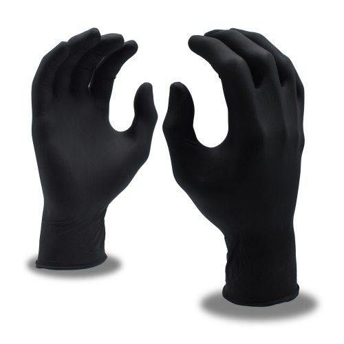 NITRILE GLOVE 4ml BLACK LRG 100 BX 10/CS