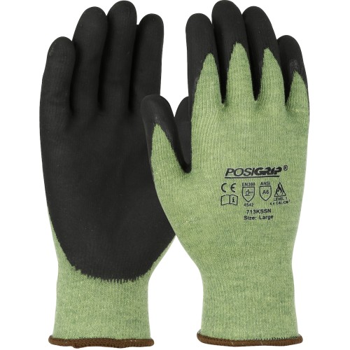 CUT A6 LRG AR Seamless Knit PolyKor®/Aramid Blend Glove with Nitrile Foam Coated Grip on Palm & Fingers