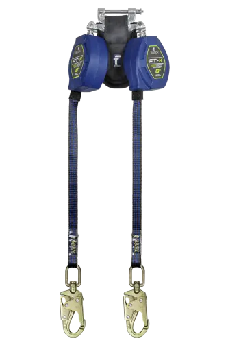LANYARD 8' SRL LEADING EDGE TWIN-LEG WITH SNAP HOOKS