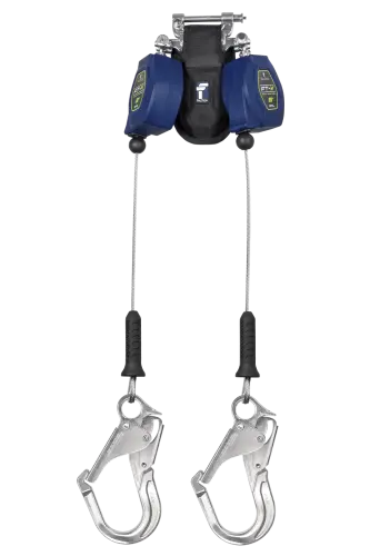 LANYARD 8' SRL LEADING EDGE TWIN LEG WITH ALUMINUM REBAR HOOKS