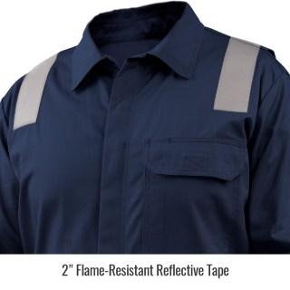 COVERALL AR/FR COTTON 7oz WITH REFLECTIVE FR TAPE NAVY XL