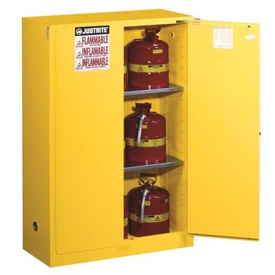 45 Gallon, 2 Shelves, 2 Doors, Manual Close, Flammable Cabinet, Sure-Grip® EX, Yellow