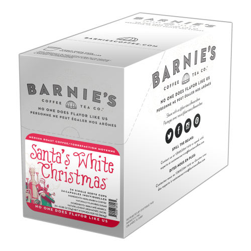 Barnie's 24 & 32 CT Single Serve Cups Santa's White Christmas