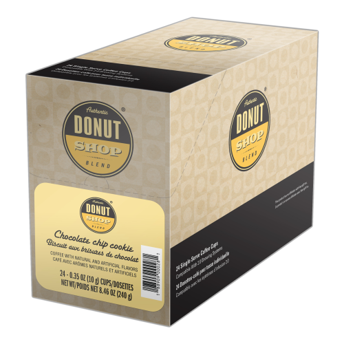 Authentic Donut Shop Blend 24 CT Single Serve Cups Chocolate Chip Cookie 4 x 24 x 10g