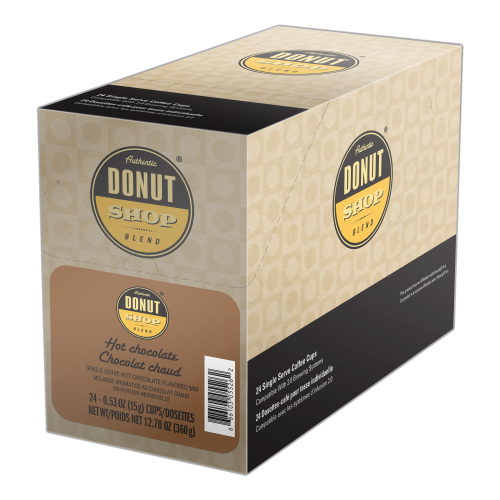 Authentic Donut Shop Blend 24 CT Single Serve Cups Hot Chocolate 4 x 24 x 15g