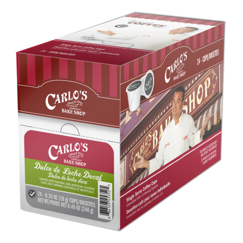Carlo's 24 CT Single Serve Cups Dulce De Leche Decaf 4 x 24 x 10g