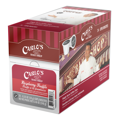 Carlo's 24 CT Single Serve Cups Raspberry Truffle 4 x 24 x 10g