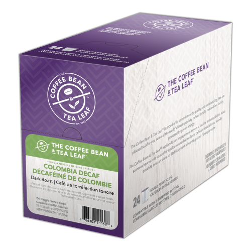 The Coffee Bean & Tea Leaf 24 CT Single Serve Cups Colombia Decaf -