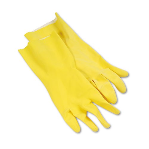 Gloves - Yellow Flock Lined Pair, Medium