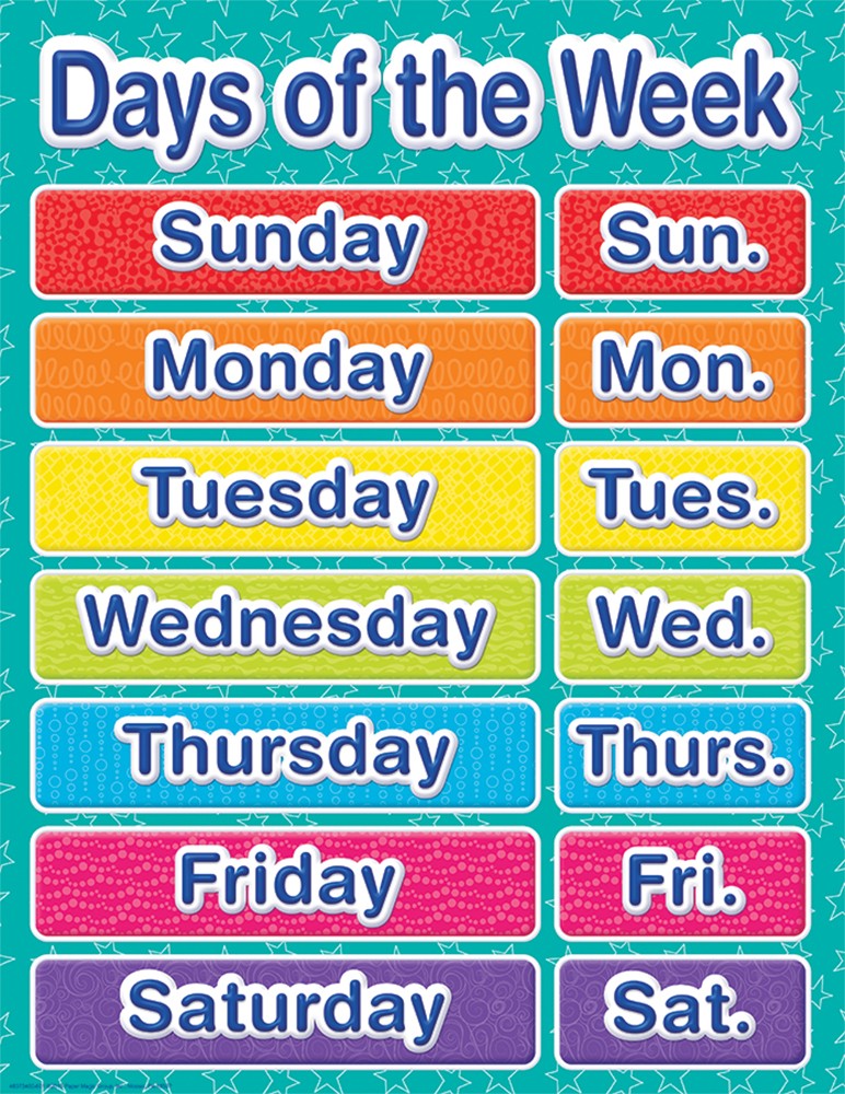 Color My World Basic Learning - Days of the Week