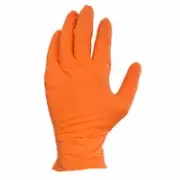Catch® Nitrile Powder Free Orange 9 Mil Gloves With Pyramid Grip® Texture, Large, 100/Bx