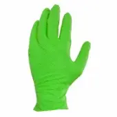Catch® Nitrile Powder Free Neon Green 9 Mil Gloves With Pyramid Grip® Texture, X-Large, 100/Bx