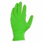 Catch® Nitrile Powder Free Neon Green 9 Mil Gloves With Pyramid Grip® Texture, Large, 100/Bx